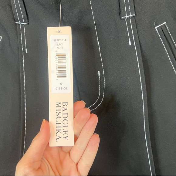 Badgley Mischka Black Women’s Hi Rise Crop Balloon Pants Size 6 NWT - Picture 6 of 9